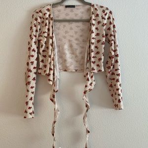 brandy long sleeve wrap around shirt flower print